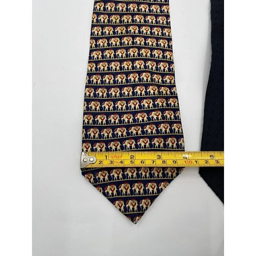 Giorgio Armani Ties for Men Set of 2 Plain and Printed Navy Blue
